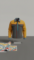 Branded Workwear Jacket With Gold Accent